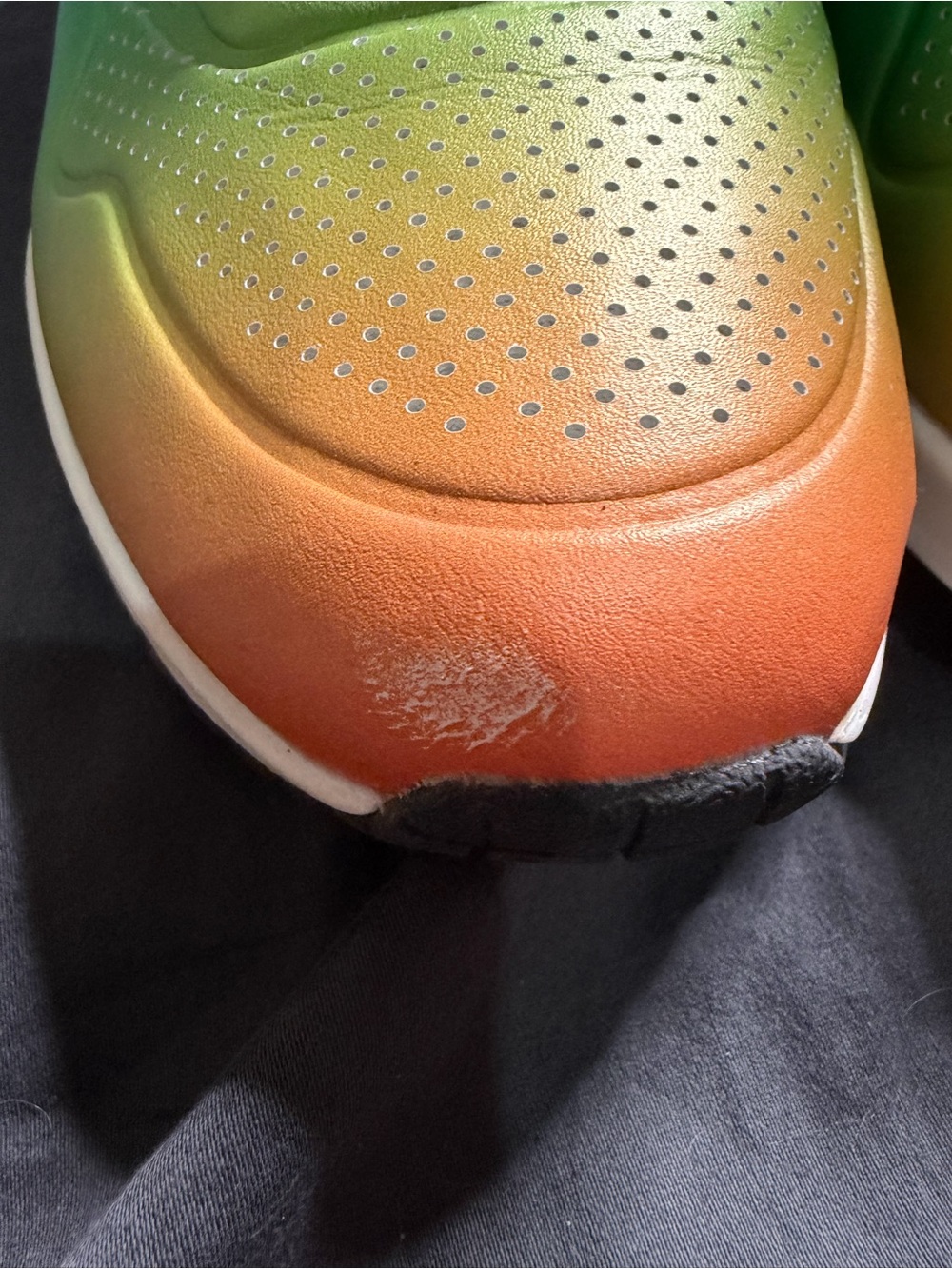 Skechers Gradient Orange Green Blue Lace-Up Athletic Sneakers - Picture 3 of 6
